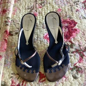 Giuseppe Zanotti Black and Tan Snake Sandals